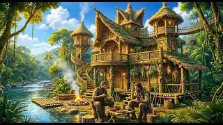 This Wood & Bamboo House Looks 2 | Primitive Survival Build in Jungle