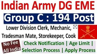 Indian army dg eme group c recruitment 2025|army vacancy 2025|army vacancy #army #armyjobs #armylife