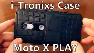 Moto X Play i-Tronixs Shock Proof Heavy Duty Stand Case & Glass Screen Protector