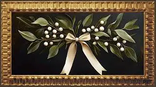 Under the Mistletoe, Oil Painting | Christmas Screensaver in 4K Framed TV Art