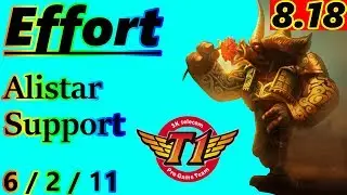 Effort as Alistar Support - S8 Patch 8.18 - KR Challenger - Full Gameplay