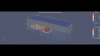 Channel flow with a mounted cube, Re=700