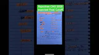 Rajasthan CHO 2025 expected Final Cutoff #nursingofficer #medical #rajasthan #cho #rssb #results