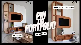 Pinterest TV Unit Design to 3D Reality | Portfolio Build Ep. 4 | SketchUp + D5 Render