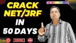 How to Crack UGC NET JRF in 50 Days | The Scholar's Group | UGC NET Population Studies | Siraj Sir
