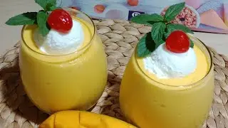 ميلك شيك المانجو لذيذ و منعش في الصيف  😍🍨 من مطبخي #فاطمه_ابو_حاتي 💪