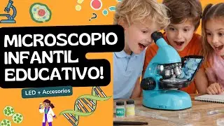 Kit de Ciencia para Ni&ntilde;os: Microscopio Infantil 100x&ndash;1200x | LED + Accesorios | Aprende Jugand