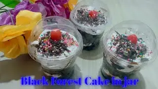 || Blackforest jar cake eggless & without oven | Jar Cake ||