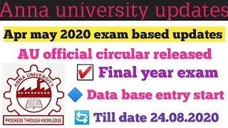 Anna university official update ( Circular released )