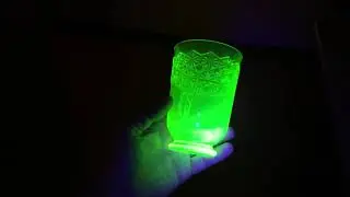 Uranium glass in 395 nM UV light
