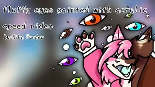 👀 fluffy eyes painted with acrylic video process/ крафт фурри глаза 👀 by:Niko Funder