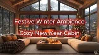 Cozy New Year Cabin 🎄 Fireplace, Candles & Winter Wind | Festive Live Ambience