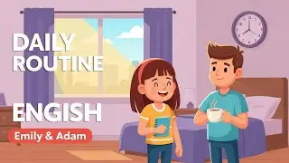 Daily Routine English Speaking Practice | Learn with Emily & Adam