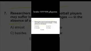 Y&Uuml;ZLERCE YDT-YDS-Y&Ouml;KDİL SORU &Ccedil;&Ouml;Z&Uuml;M&Uuml; VE KONU ANLATIMI VIDEOSU İ&Ccedil;İN ABONE OL #yds #YDT  #İNGİLİZCE
