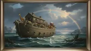 Noah's Ark Frame TV Art | Christian Screensaver Background For Your TV 🕊🦒