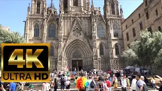 [4K] 🏤🇪🇸City Walking Barcelona Tour Spain - Gothic Cathedral and Via Laietana