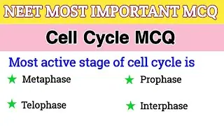 Cell Cycle MCQ for NEET 2026 || NEET Biology Questions Answers || Cell division MCQ - Part 2