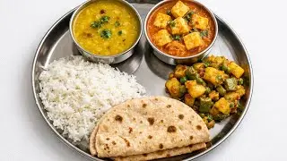 आज की सादी Dinner Thali | Dal Chawal Paneer Sabji Roti | Home Kitchen by Roshni