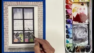 A Window Into Watercolor...Painting Tutorial of a Window,  Bricks, and Lace by Jo Ellen Reinhardt
