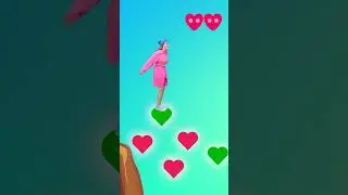 Jumping for Hearts! 💚🟥 Will She Beat the Level? #gamefun #challenge