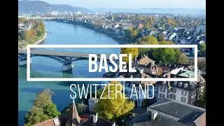 Basel, Switzerland. Drone view 4K