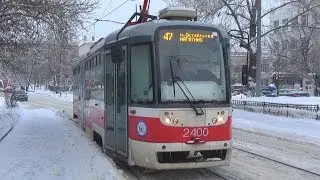 Трамвай Vario-LF №2400 с маршрутом №47