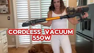 550W Brushless Motor & 48KPA Supreme Suction. The cordless vacuum cleaner features a 550W motor!