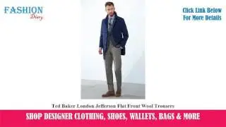 ★★★ Ted Baker London Jefferson Flat Front Wool Trousers ★★★