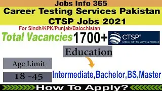 Latest Jobs in Karachi 2021| Career Testing Services Pakistan CTSP Jobs 2021| Jobs in Lahore 2021