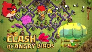 What if Angry Birds attack Clash of Clans Base? || Game Mashup