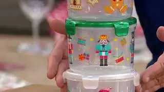 LocknLock Set of 6 Holiday Printed Canisters on QVC