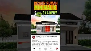Desain rumah minimalis 9x8 meter dengan 3 kamar tidur, minimalis house design 3 bed room #tinyhouse