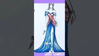 Beautiful Fashion Girl Dress Design #tutorial #dress #fashion #fanart #illustration #girldrawing