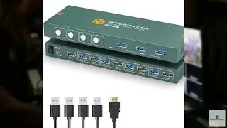 Review - USB3.0 KVM Switch HDMI 4K@60Hz for 4 Computers Share 1 Monitor, KVM Switch 4 Por