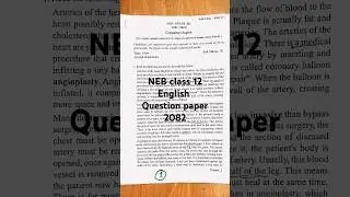 NEB Class 12 Compulsory English Question Paper 2082 #12thclass #english #pastquestions #nepal