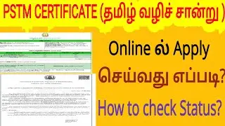 pstm certificate apply online in tamilnadu | how to apply pstm certificate online | pstm certificate