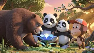 Panda Team Builds a Bridge 🌧️🐼 | Sudden Storm! Make It Strong + Plant Trees | Kids Cartoon