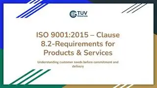 ISO 9001:2015 – Clause 8.2 Requirements for Products and Services Training || Free Certificate