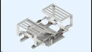 Pneumatic alignment system on conveyor belt.