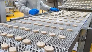 Массовое производство мини-котлет из свинины на корейской пищевой фабрике | Корейская еда