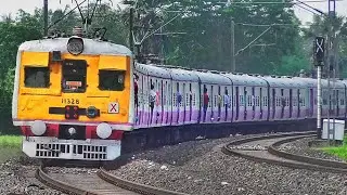 Conventional Old EMU Trains Speeding in Huge Curve & Skip Through Railgate | Eastern Railways