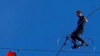 Raw Video: Record Breaking High Wire Act