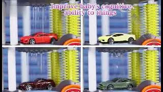 CB812830 Discolor car wash plastic parking lot set railway track toy