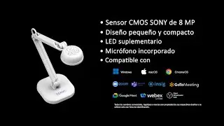 INSWAN INS-1 USB Document Camera and Visualizer - 8MP Ultra HD