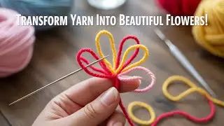 Wow 😳super easy idea Craft ✨️See how I turned yarn into beautiful flowers with my finger!