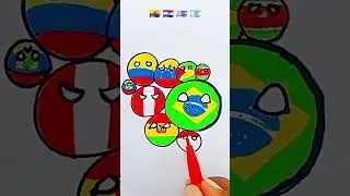 Draw countryball Flag Map of South America and Oceania #southamerica #oceania #countryball 