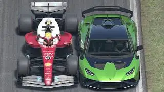 Lewis Hamilton Ferrari 2025 vs Lamborghini Huracán STO at Monza