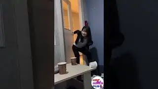 Cute Chinese Farting Outside And Closing The Door!