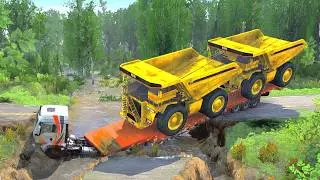 Huge Heavy Mining Equipment Machines Transported Through Extreme Dangerous Roads