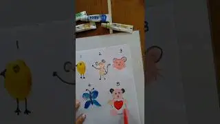 1_5 animals drawing with a finger😊#drawing #fingerart #easy #cute